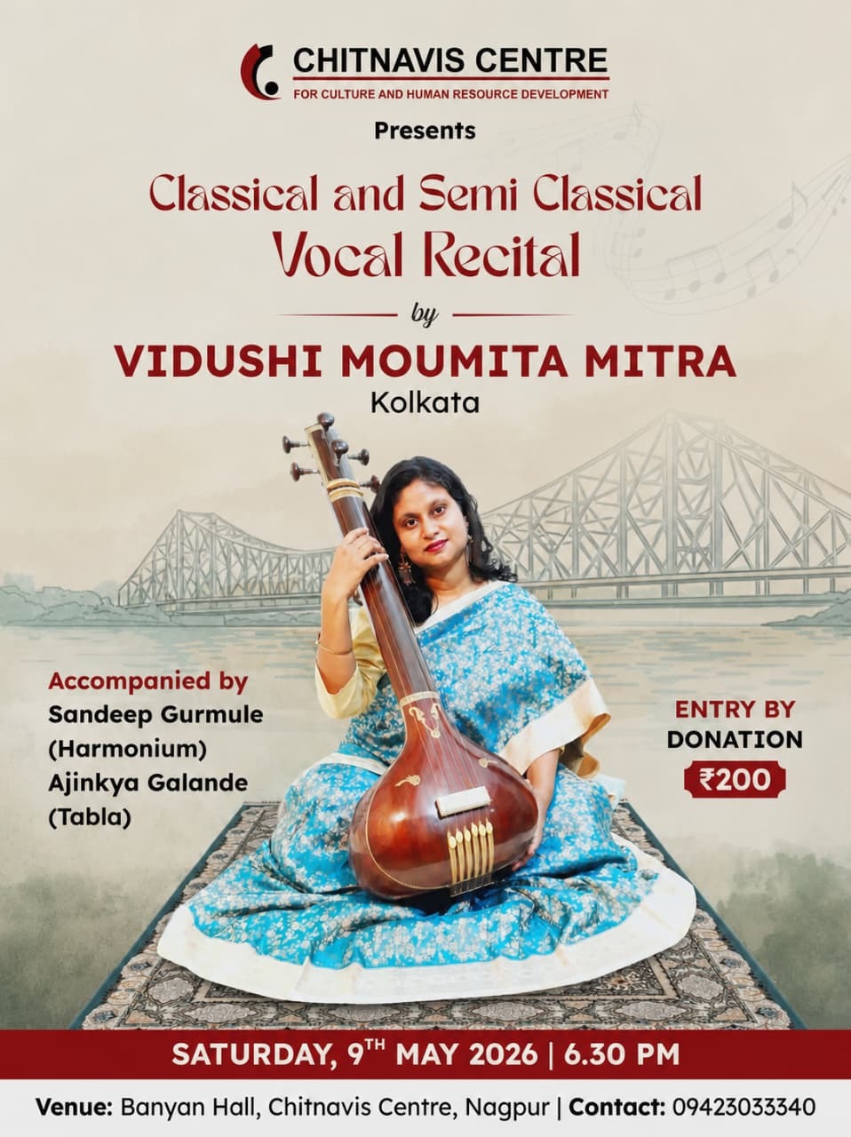 Classical and Semi-Classial Vocal Recital by Vidushi Moumita Mitra